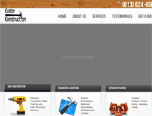 Tablet Screenshot of kosterkonstruction.com